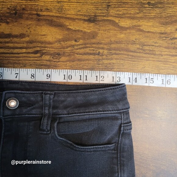 American Eagle Jeans 6 S Next Level Stretch Jegging Super Hi Rise Black Wash - Picture 7 of 12